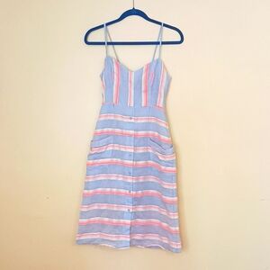 BB Dakota Periwinkle Striped Midi Dress